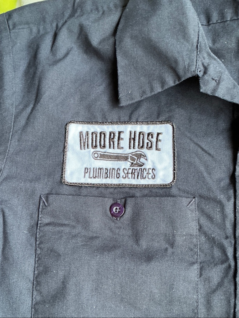 Vintage Navy Blue Novelty Work Shirt Size L - Picture 6 of 10